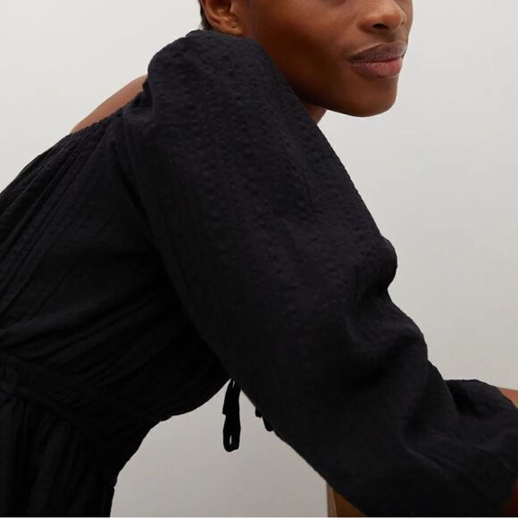 New Mango Gathered Cotton Top Blouse - Picture 7 of 8